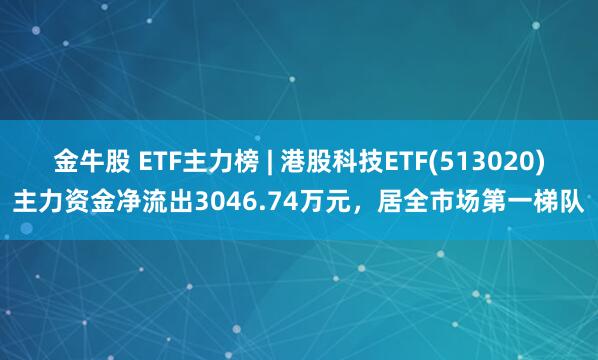 金牛股 ETF主力榜 | 港股科技ETF(513020)主力资金净流出3046.74万元，居全市场第一梯队