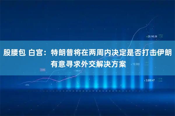 股腰包 白宫：特朗普将在两周内决定是否打击伊朗 有意寻求外交解决方案